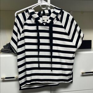 Anthropologie Black and White Striped Top